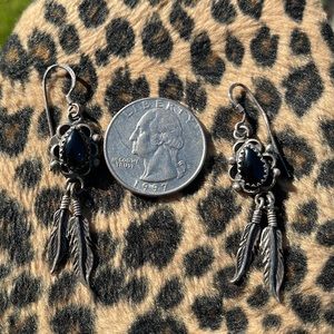 Black Onyx SS Earrings